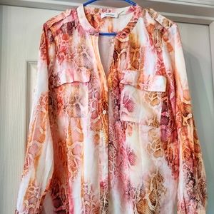 Calvin Klein Snakeskin Print Blouse